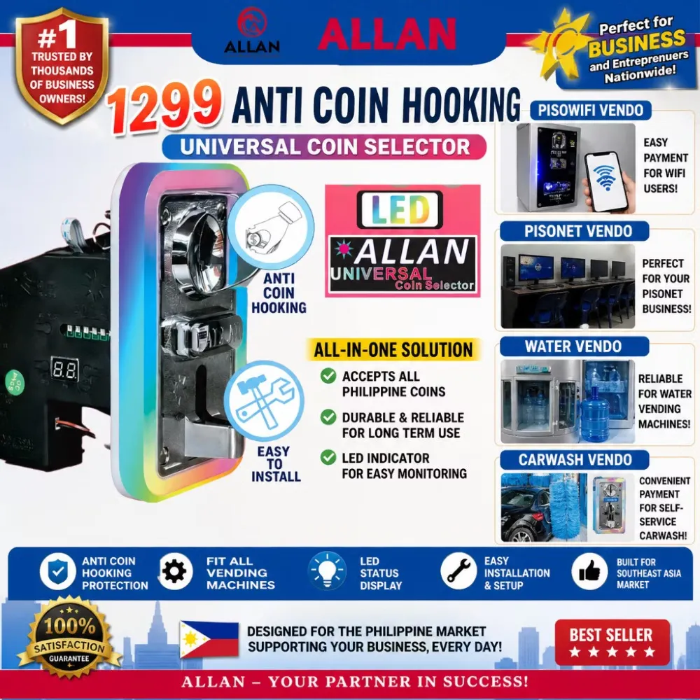 ALLAN 1299 PRO MAX UNIVERSAL COINSLOT WITH LED RGB FRAME